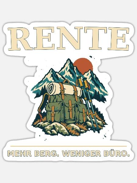 Rente Bergabenteuer Outfit - Sticker Größe S (10 x 10 cm) - Mattweiß