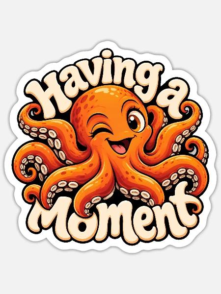 KRAKE - Sticker Größe S (10 x 10 cm) - Mattweiß