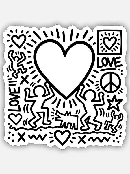 LOVE - Sticker Größe S (10 x 10 cm) - Mattweiß