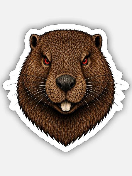 Der Biber - Sticker Größe S (10 x 10 cm) - Mattweiß