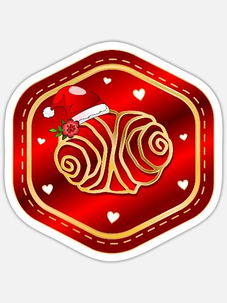 Weihnachten Hamburg Franzbrötchen - Sticker Größe S (10 x 10 cm) - Mattweiß
