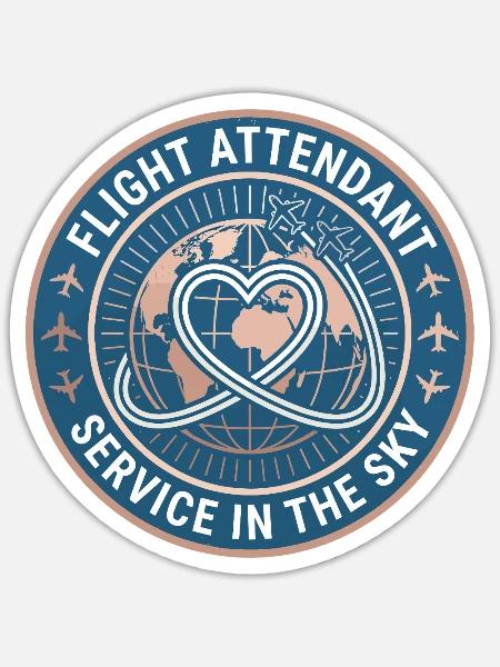 Flugbegleiterin Jet Trail Herzabzeichen Geschenk - Sticker Größe S (10 x 10 cm) - Mattweiß
