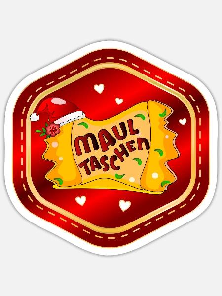 Weihnachten Schwäbische Maultaschen - Sticker Größe S (10 x 10 cm) - Mattweiß