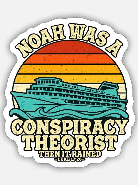Noah-Verschwörungstheoretiker - Sticker Größe S (10 x 10 cm) - Mattweiß