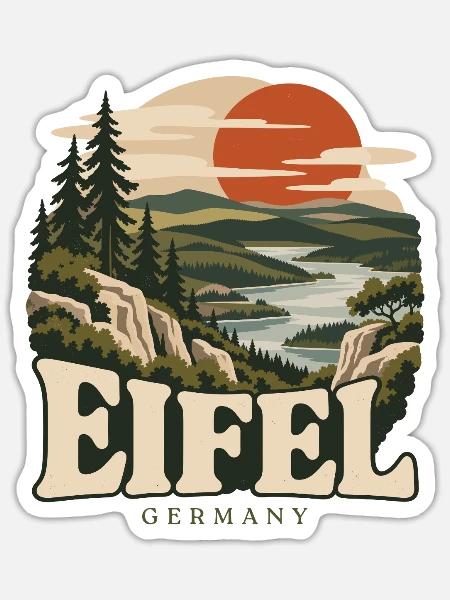 Eifel Germany Wild Nature - Sticker Größe S (10 x 10 cm) - Mattweiß
