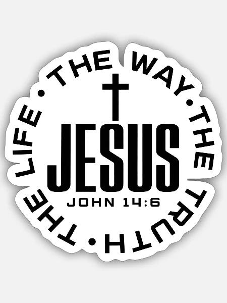 Christliches Design - Sticker Größe S (10 x 10 cm) - Mattweiß