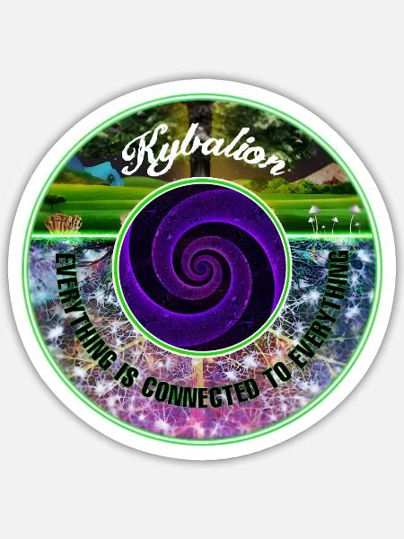 Kybalion-Spirale der Verbindung Lila - Sticker Größe S (10 x 10 cm) - Mattweiß