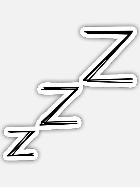 Zzz handgezeichnet - Sticker Größe S (10 x 10 cm) - Mattweiß