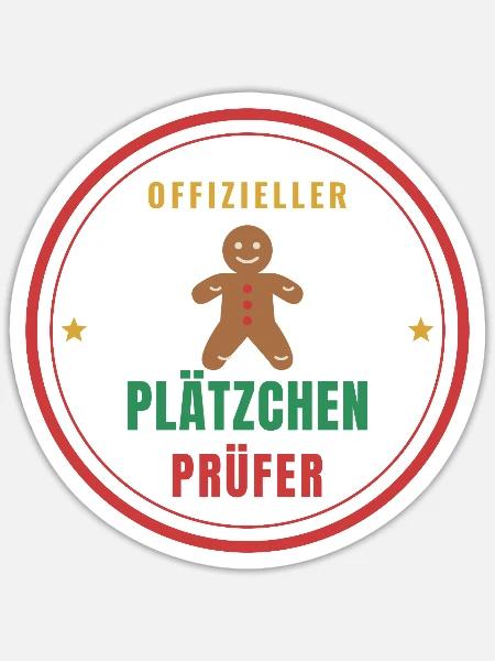 Offizieller Plätzchen-Prüfer – Weihnachten - Sticker Größe S (10 x 10 cm) - Mattweiß