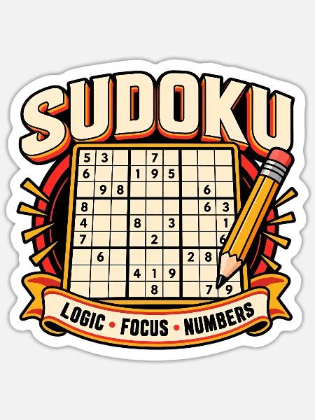 Sudoku-Logikzahlen - Sticker Größe S (10 x 10 cm) - Mattweiß