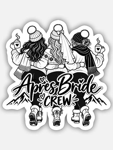 Après Bride Crew Winter JGA - Sticker Größe S (10 x 10 cm) - Mattweiß
