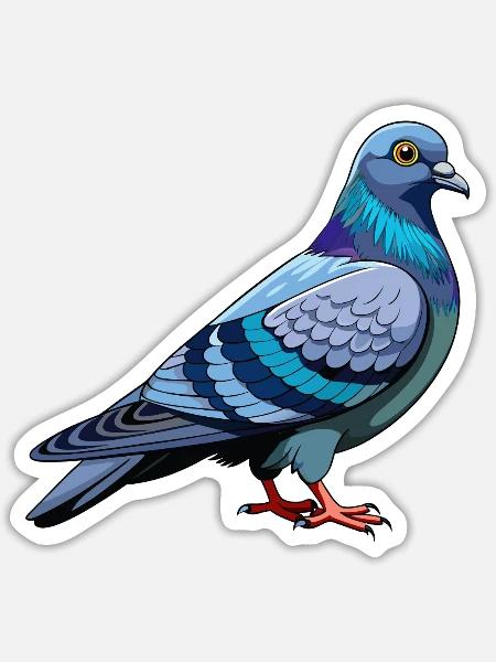 Taubenvogel - Sticker Größe S (10 x 10 cm) - Mattweiß