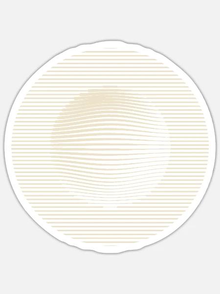 Op-Art Kugel aus parallelen Linien - Sticker Größe S (10 x 10 cm) - Mattweiß