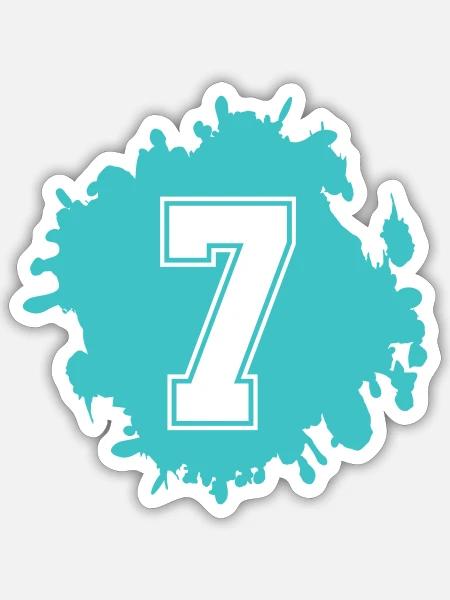 Türkis-Sieben Tinten-Splash - Sticker Größe S (10 x 10 cm) - Mattweiß