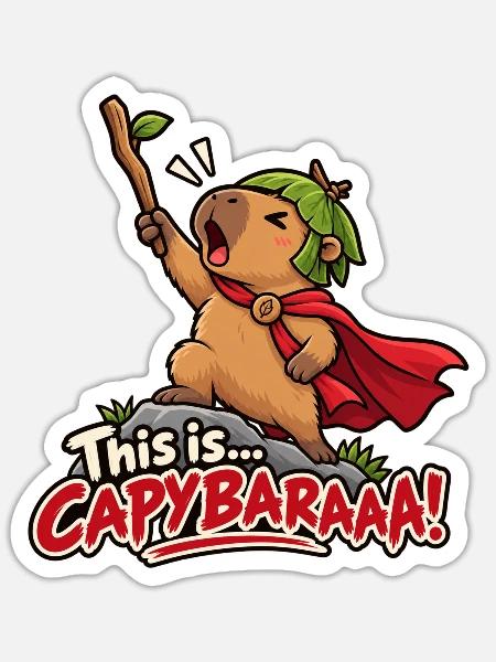 Das ist Capybaraaa! - Lustige Capybara - Sticker Größe S (10 x 10 cm) - Mattweiß