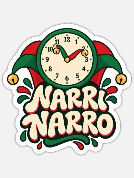 Narri Narro Fasnet 11:11 T-Shirt - Sticker Größe S (10 x 10 cm) - Mattweiß