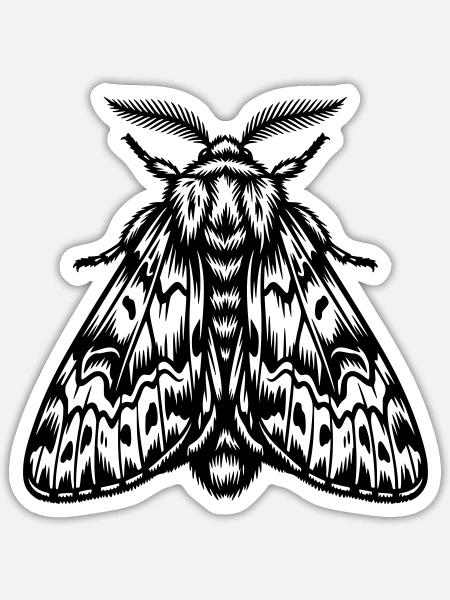 Goth Motte - Sticker Größe S (10 x 10 cm) - Mattweiß