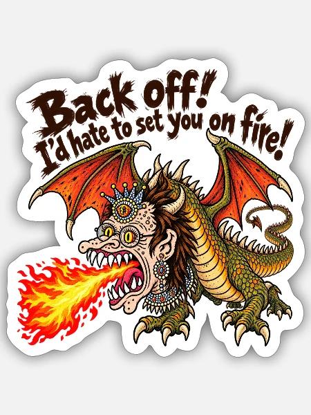 Drache - Sticker Größe S (10 x 10 cm) - Mattweiß