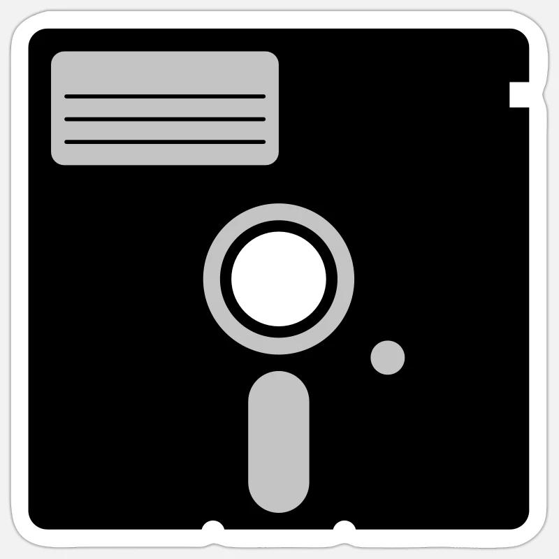 retro floppy disk - Sticker taille S (10 x 10 cm) - blanc mat