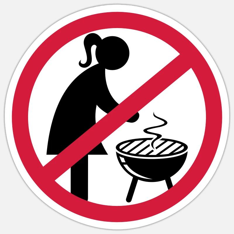 Pas de filles sur le gril Sticker taille S (10 x 10 cm)