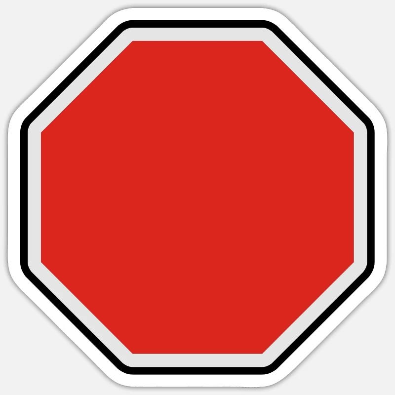 verkehrsschild - für eigenen text - Sticker Größe S (10 x 10 cm) - Mattweiß