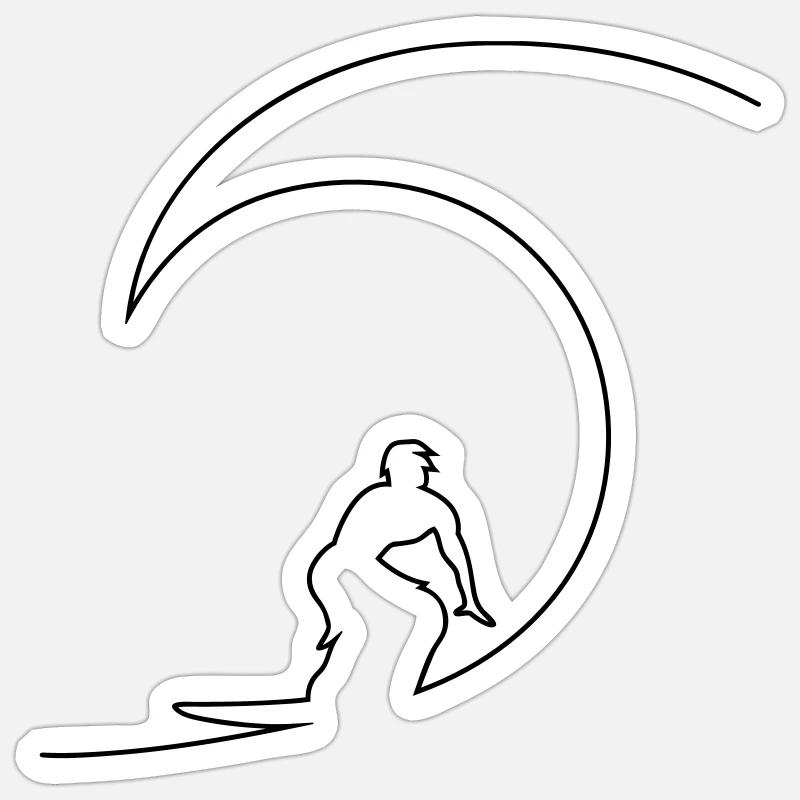 Surf - Sticker taille S (10 x 10 cm) - blanc mat