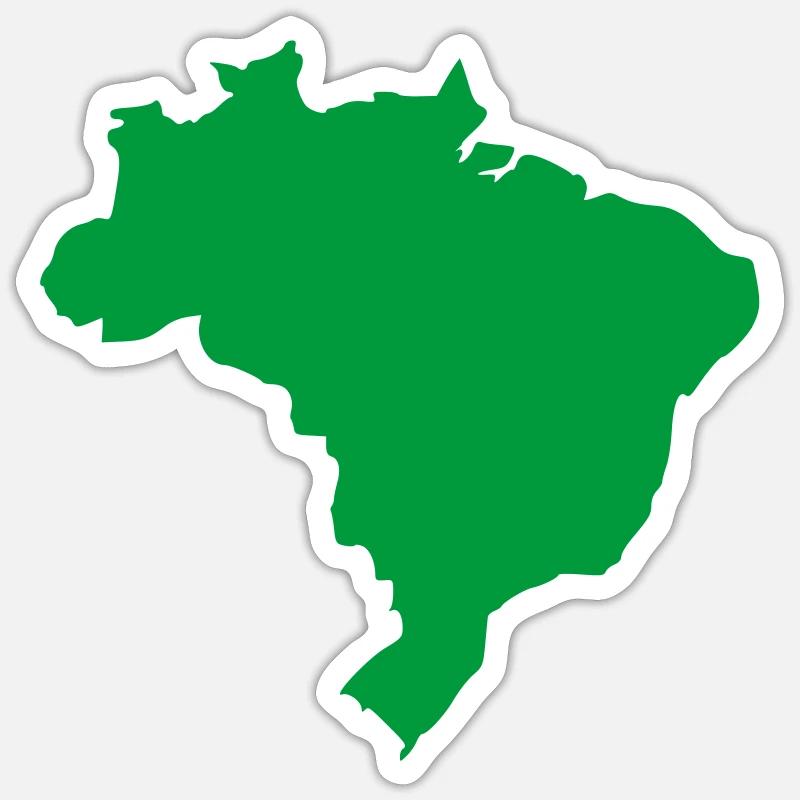Brésil - Sticker taille S (10 x 10 cm) - blanc mat