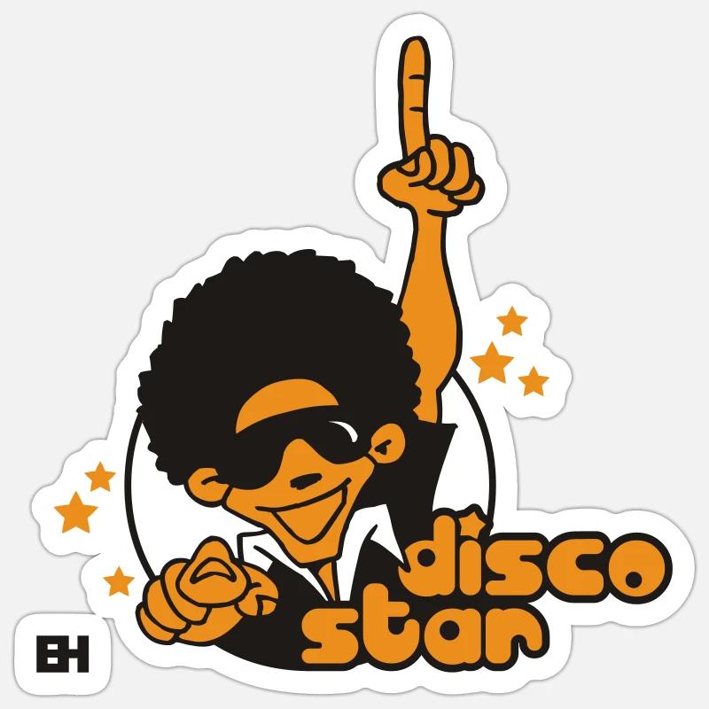 Disco Star - Sticker size S (10 x 10 cm) - white matte