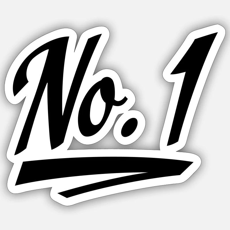 No 1 - Sticker Größe S (10 x 10 cm) - Mattweiß