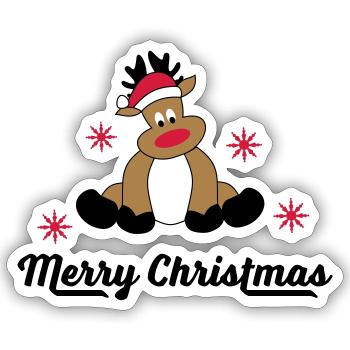 weihnachten - Sticker Größe S (10 x 10 cm) - Mattweiß - Vorne