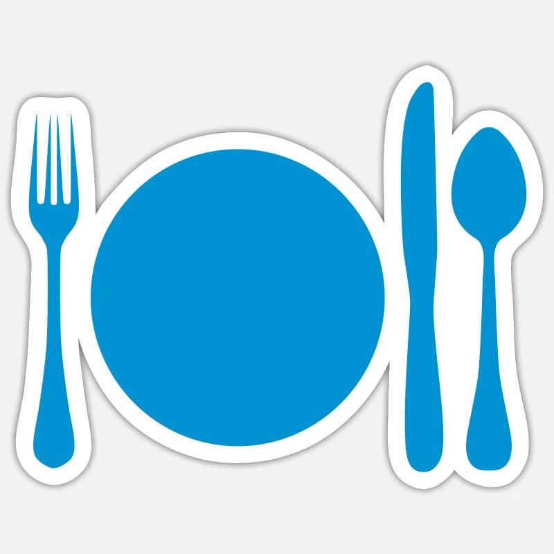 manger - Sticker taille S (10 x 10 cm) - blanc mat