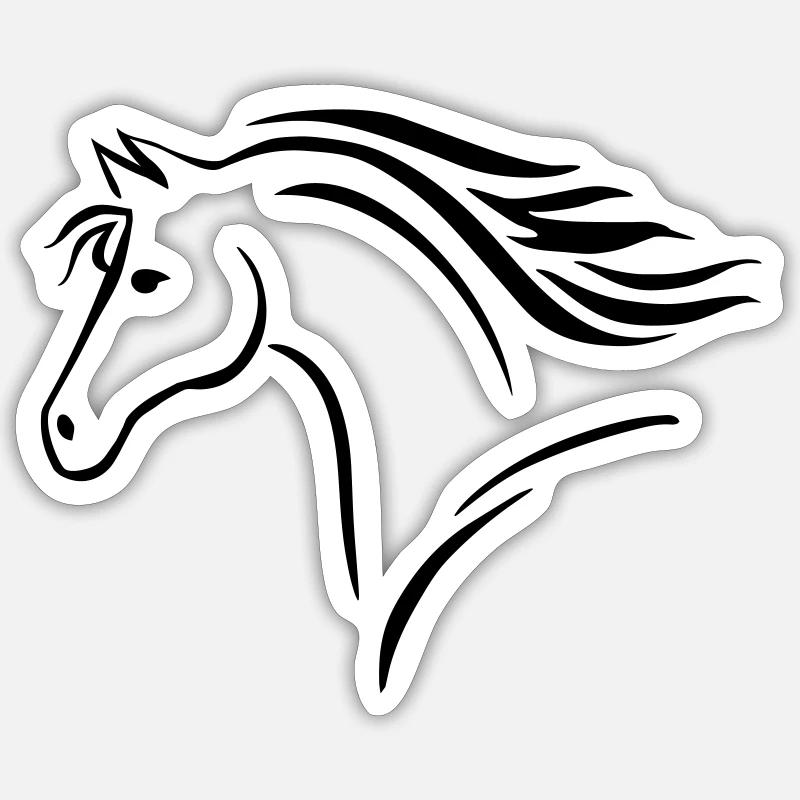 Pferd - Sticker Größe S (10 x 10 cm) - Mattweiß