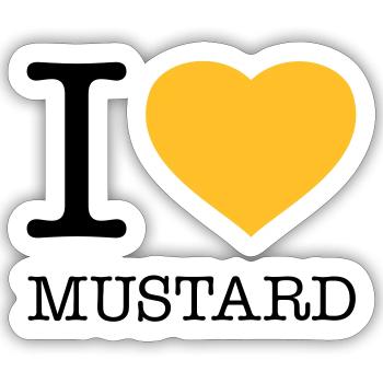 I LOVE MUSTARD - Sticker size S (10 x 10 cm) - white matte - Front
