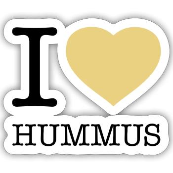 I LOVE HUMMUS - Sticker size S (10 x 10 cm) - white matte - Front