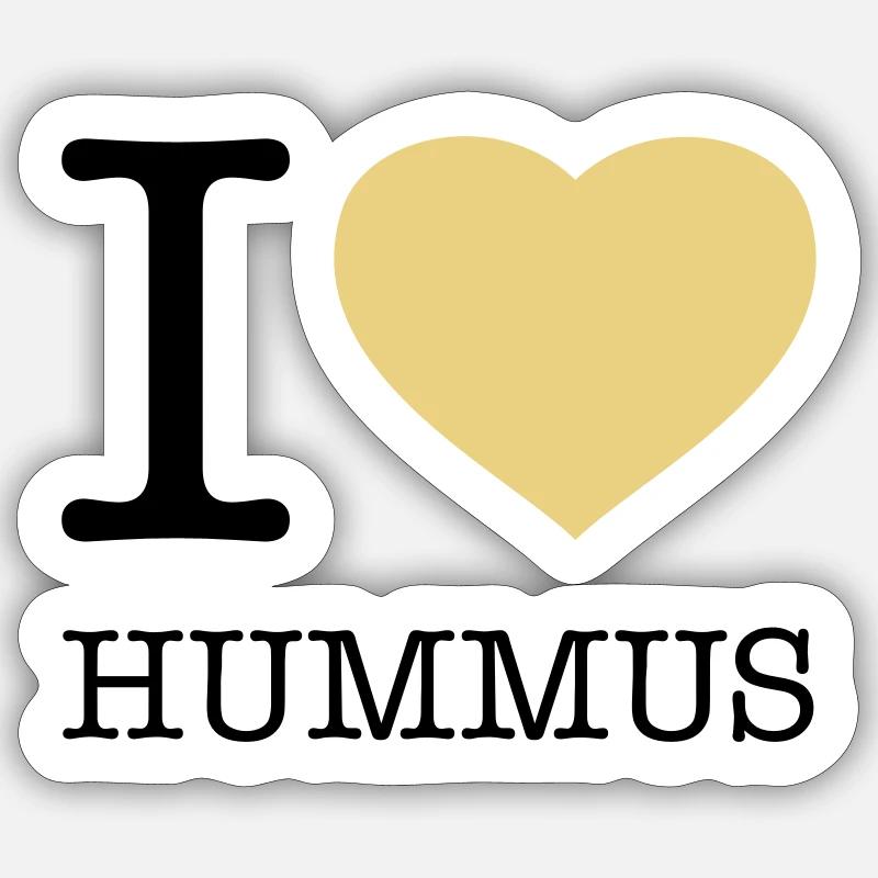 J’ADORE LE HOUMOUS - Sticker taille S (10 x 10 cm) - blanc mat