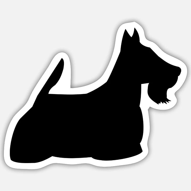 Schottischer Terrier - Sticker Größe S (10 x 10 cm) - Mattweiß