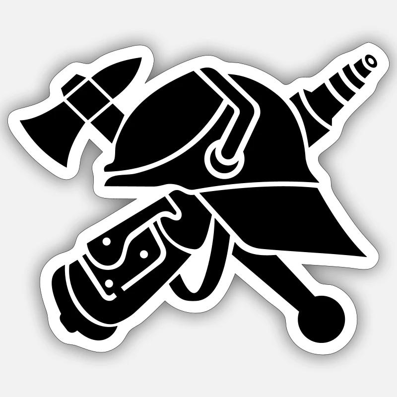 Feuerwehr Logo - Sticker Größe S (10 x 10 cm) - Mattweiß