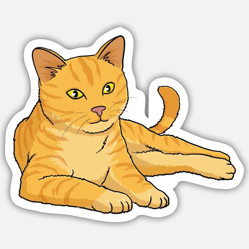 Cat Ginger - Sticker size S (10 x 10 cm) - white matte