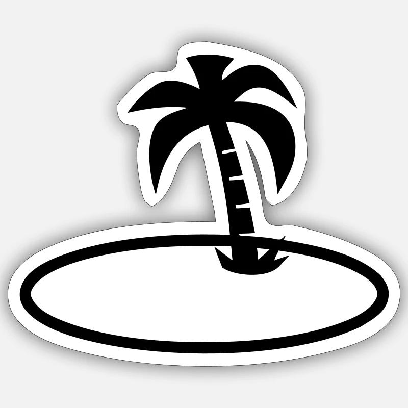palm trees - Sticker taille S (10 x 10 cm) - blanc mat