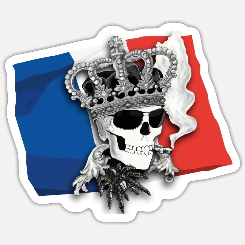 Fanshirt-Frankreich - Sticker Größe S (10 x 10 cm) - Mattweiß
