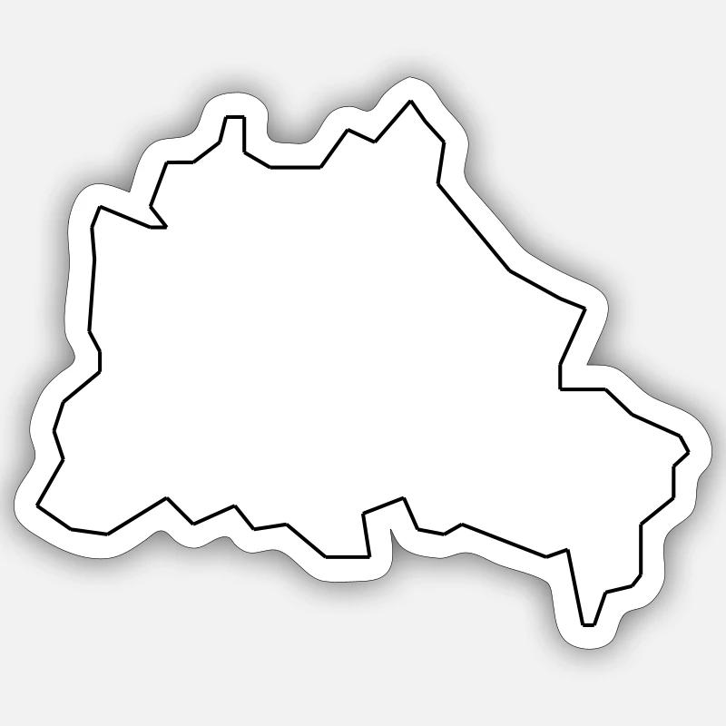 Berlin - Sticker taille S (10 x 10 cm) - blanc mat