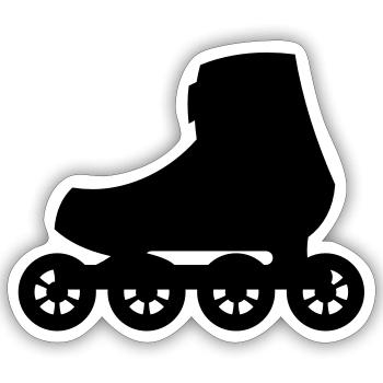Inline Skate - Fitness Skate - Sticker taille S (10 x 10 cm) - blanc mat - Devant