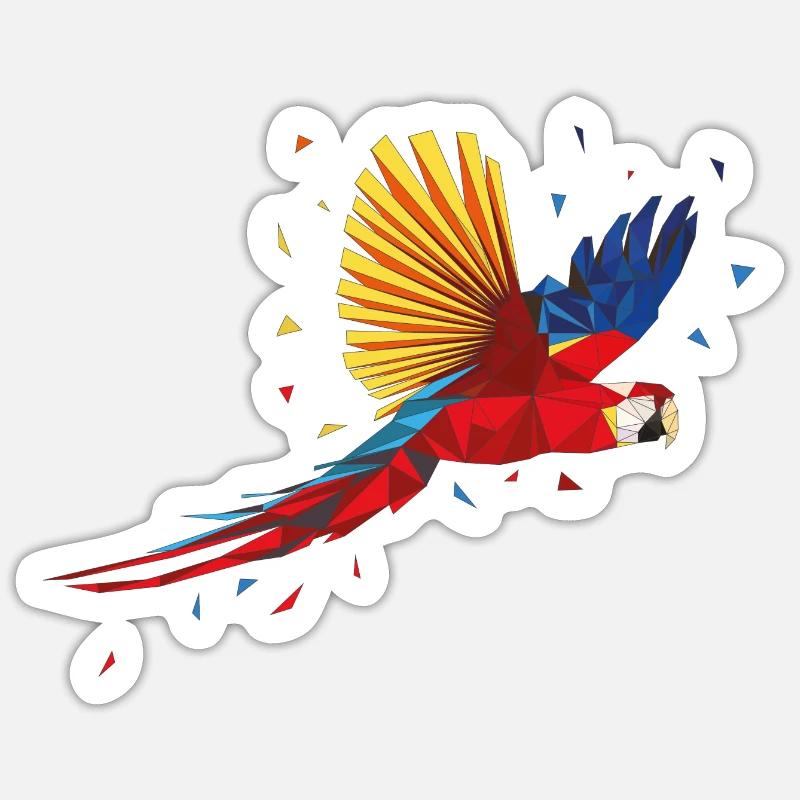 perroquet - Sticker taille S (10 x 10 cm) - blanc mat