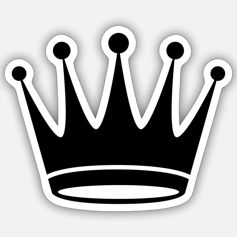 couronne - Sticker taille S (10 x 10 cm) - blanc mat