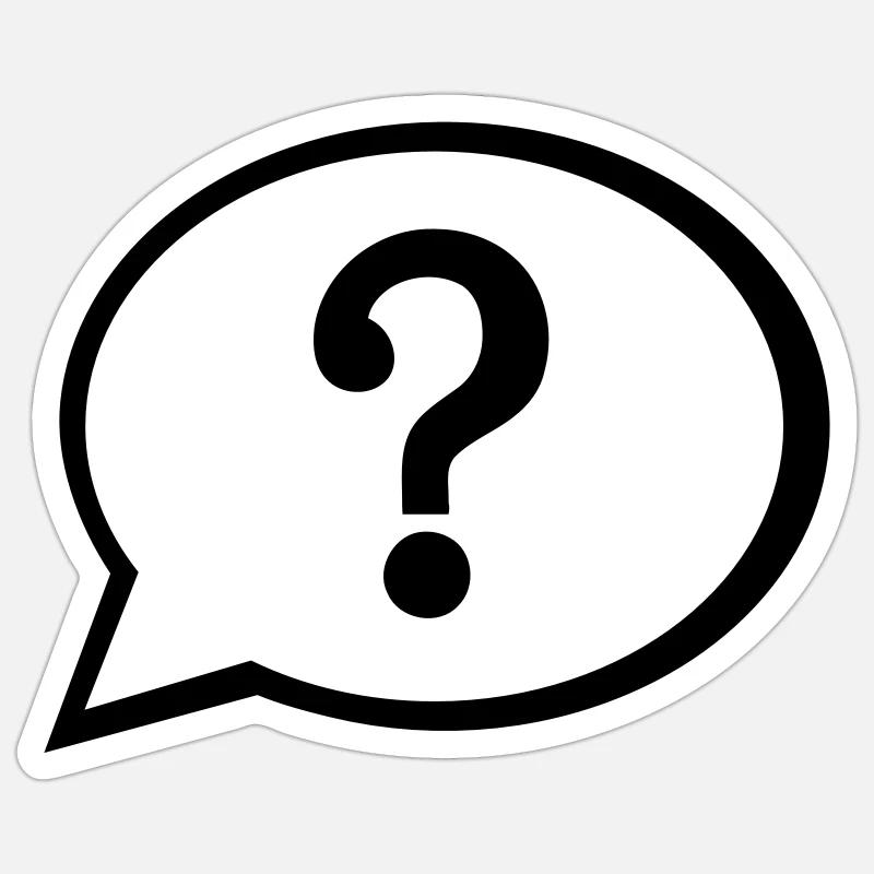 Speech bubble question - Sticker size S (10 x 10 cm) - white matte