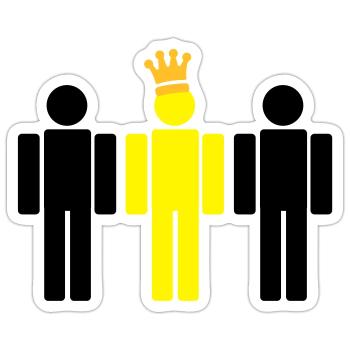 the king 3c - Sticker size S (10 x 10 cm) - white matte - Front