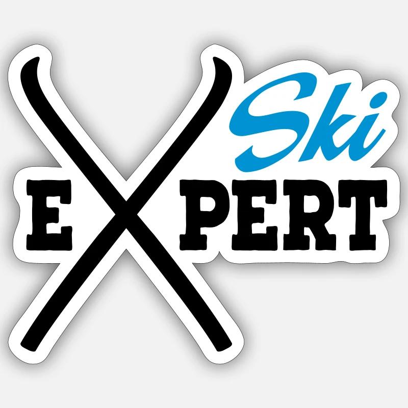 Ski - Sticker Größe S (10 x 10 cm) - Mattweiß