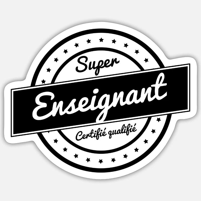 Super enseignant - Sticker taille S (10 x 10 cm) - blanc mat