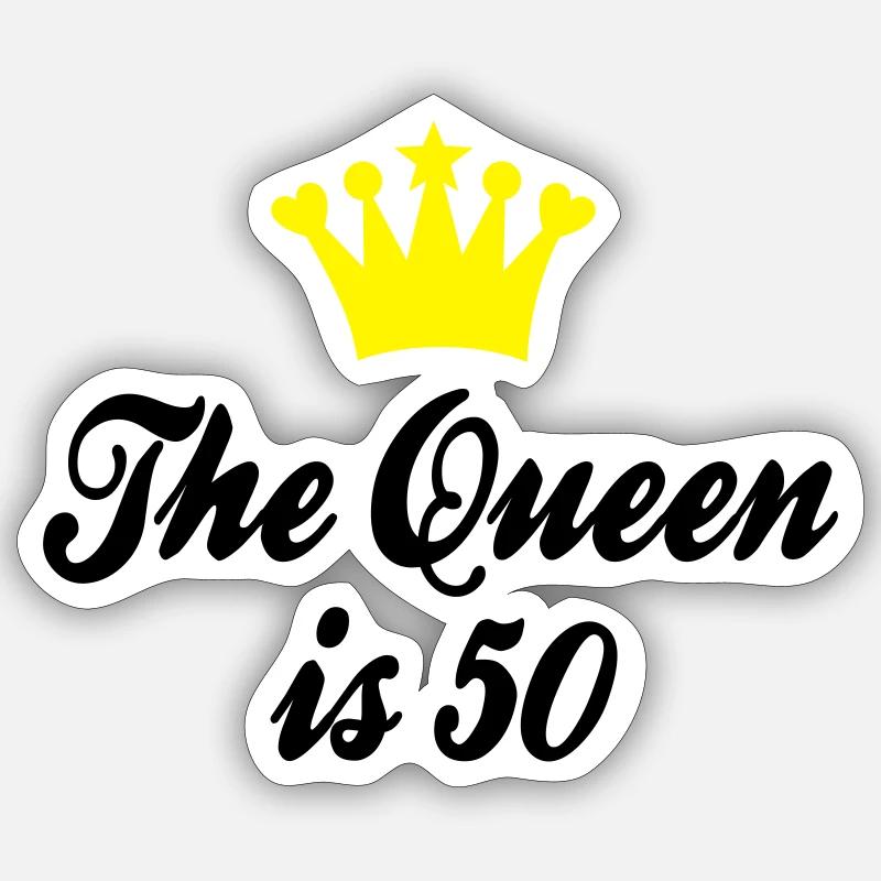 50 års fødselsdag - Sticker størrelse S (10 x 10 cm) - mat hvid