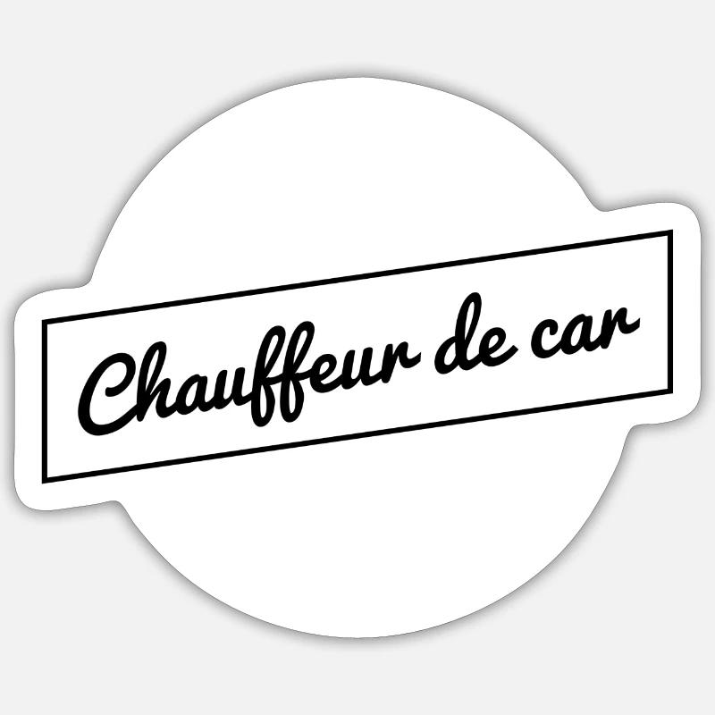 Super chauffeur de car - blanc - Sticker taille S (10 x 10 cm) - blanc mat